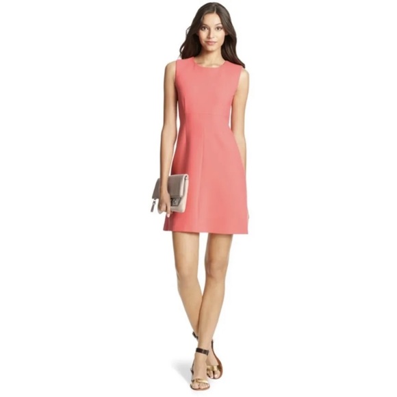 Diane von Furstenberg | Sleeveless Carrie A-Line Dress, Size 14, Pink, VGUC - Picture 1 of 10